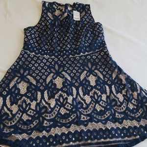 Suzanne Betro blue lace dress BNWT